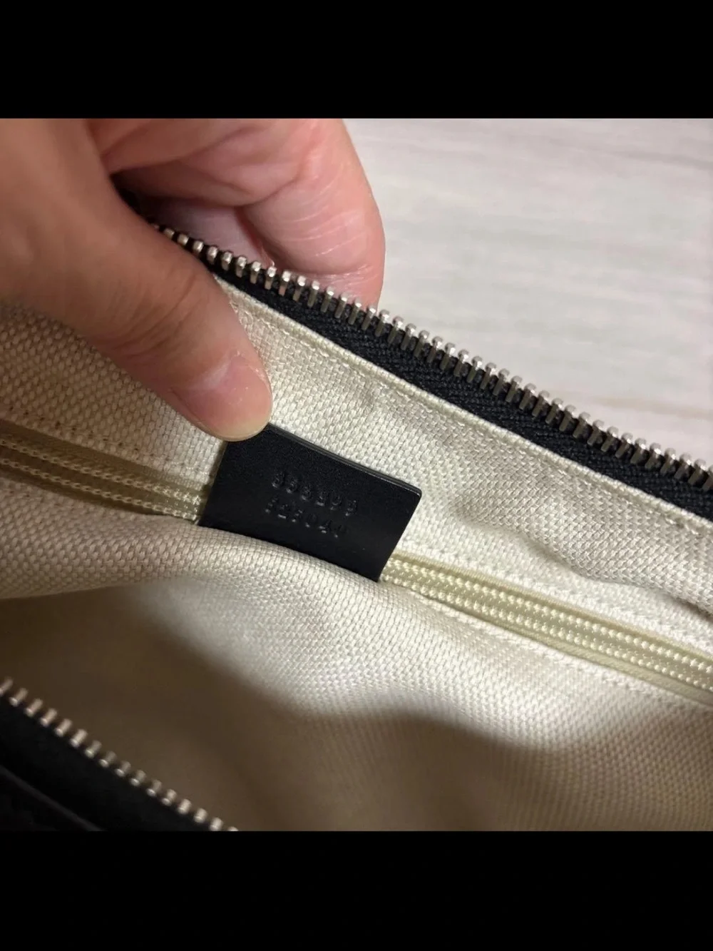 Gucci Black Jacquard Crescent Shoulder Bag with Adjustable Strap
